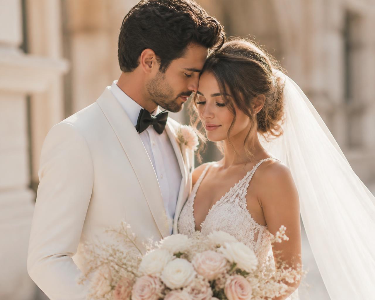 Newly married couple celebrating their professionally planned wedding